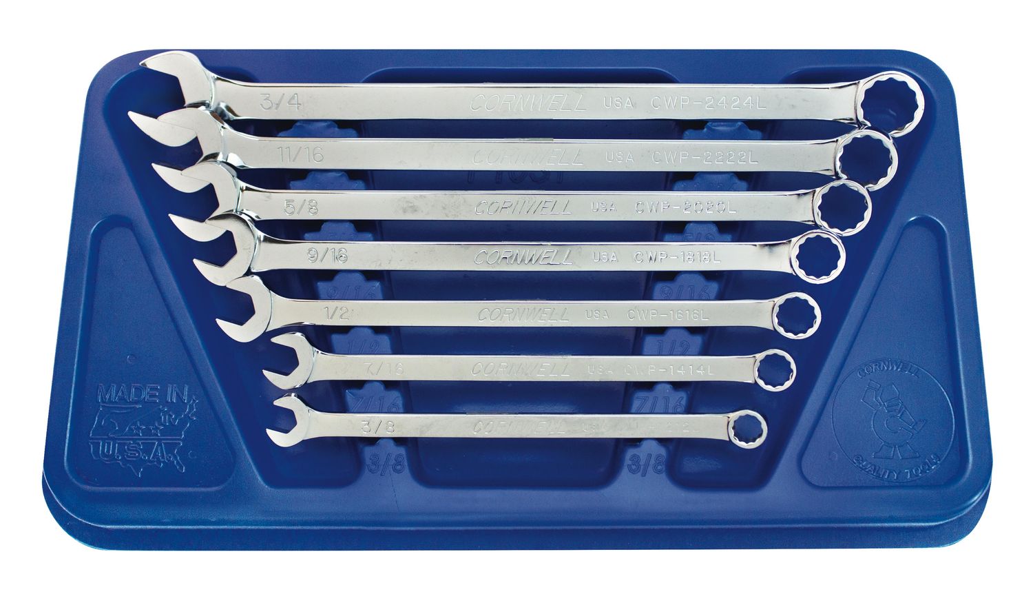 WCP17LST - 7 Piece SAE Extra Long Combination Wrench Set, 12-Point