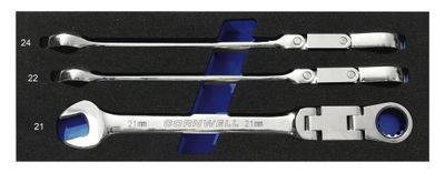 CRW3MSDFB - 3 Piece 120-Tooth Metric Double-Flex Ratcheting Combination Wrench Set