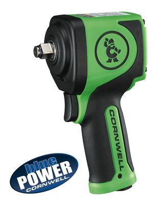 CAT4212GA - 1/2” Cornwell® bluePOWER® Stubby Impact Wrench, Neon Green