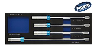 CBPUESP4STA - 4 Piece 3/8" Drive Cornwell® bluePOWER® Universal Spark Plug Extension Set