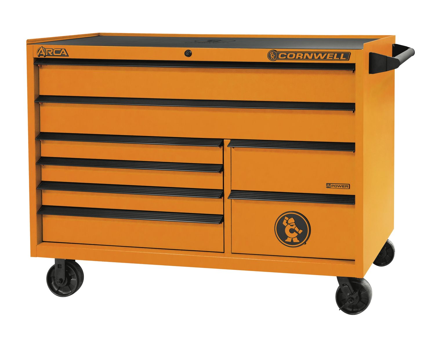 CTSASR578KRE - ARCA® 57” 8-Drawer Double Bank Roller Cabinet, Ignition Orange