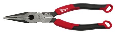 MWEMT555 - 8" Long Nose Pliers with Comfort Grip Handles (USA)
