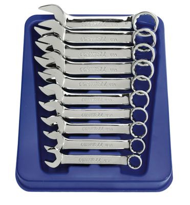 WCMXS110ST - 10 Piece Metric Extra Short Combination Wrench Set, 12-Point