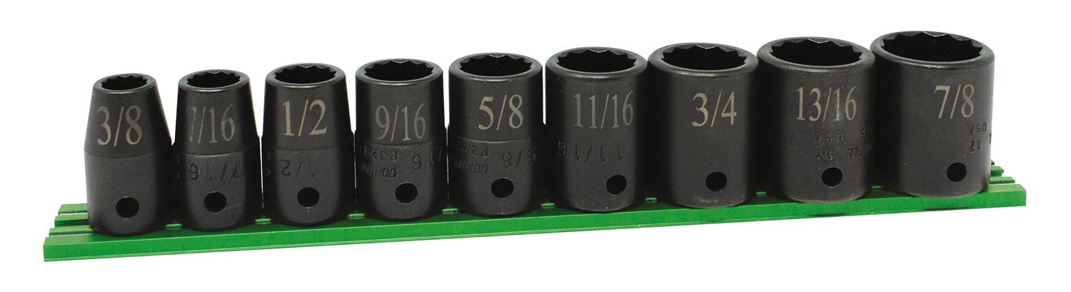 STI319P - 9 Piece 1/2" Drive SAE Power Socket Set, 12 Point