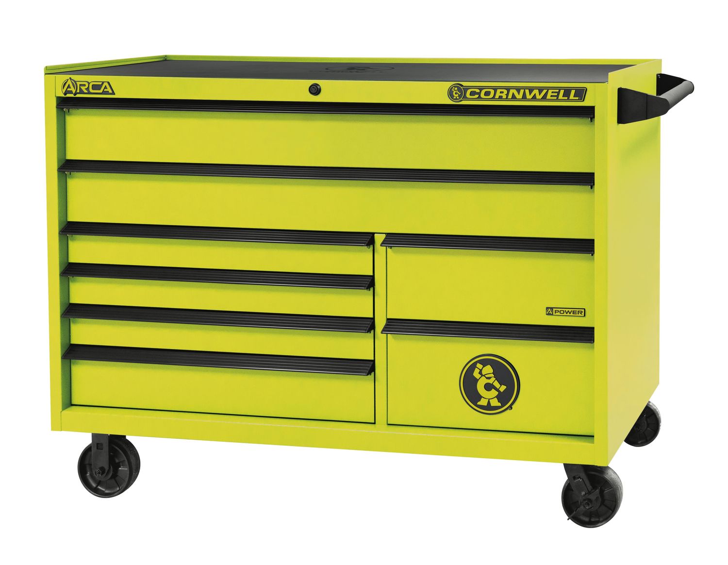 CTSASR578KLY - ARCA® 57” 8-Drawer Double Bank Roller Cabinet, Lightning Yellow