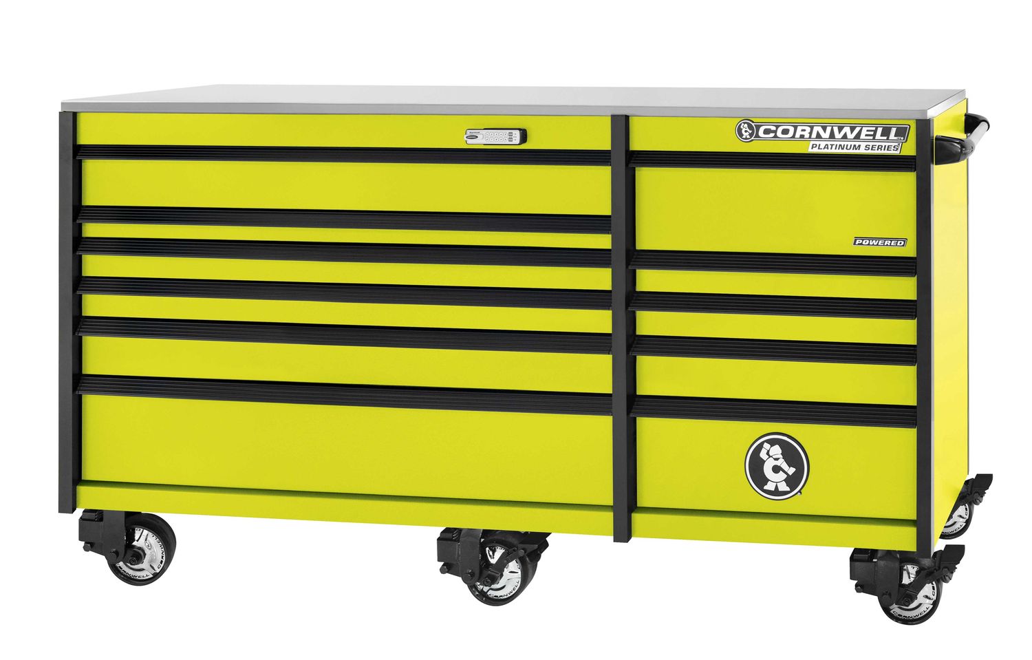 CTSPPR8411KLY - PLATINUM PLUS™ 84” 11-Drawer Double Bank Cabinet, Lightning Yellow