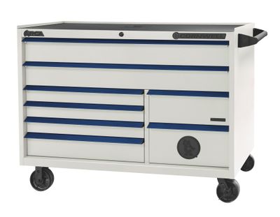 CTSASR578BVP - (BTO) ARCA® 57” 8-Drawer Double Bank Roller Cabinet, Vapor/Blue Trim