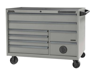 CTSASR578LSM - (BTO) ARCA® 57” 8-Drawer Double Bank Roller Cabinet, Smoke/Gunmetal Trim