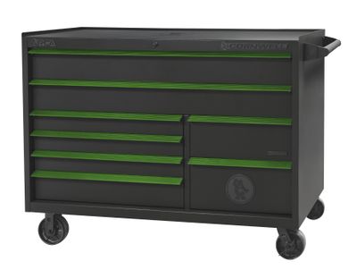 CTSASR578GSH - (BTO) ARCA® 57” 8-Drawer Double Bank Roller Cabinet, Shadow/Green Trim