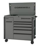 CTBF496KST - 49&quot; 6-Drawer XL Power Cart, Gray