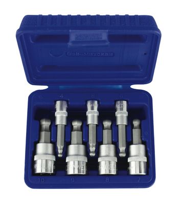 CBSMB702SB - 7 Piece 1/4” &amp; 3/8” Drive Metric Ball Hex Bit Socket Set