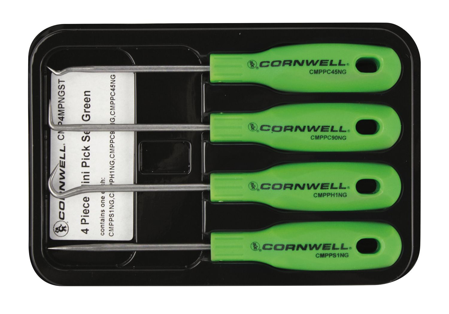 CMP4MPNGST - 4 Piece Mini Pick Set, Neon Green