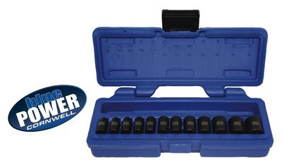 CBPI1M - 12 Piece 1/4&quot; Drive Cornwell® bluePOWER® Metric Power Socket Set, 6 Point