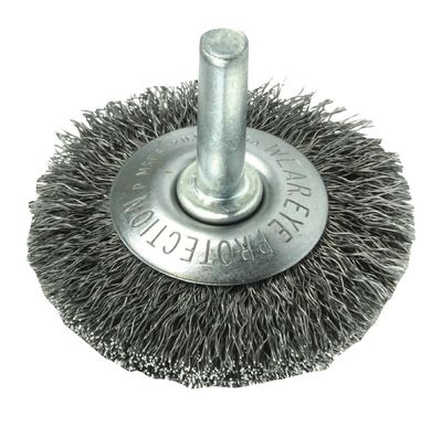 AN17906 - 2&quot; Stem-Mounted Concave Crimped Wire Wheel Brush, .008&quot; Steel Fill