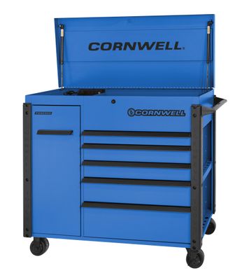 CTBF496KB - 49&quot; 6-Drawer XL Power Cart, Corporate Blue