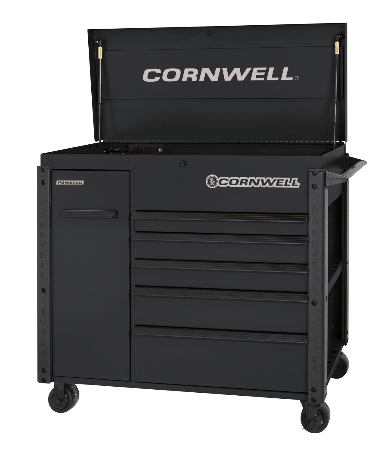 CTBF496KMK - 49&quot; 6-Drawer XL Power Cart, Matte Black