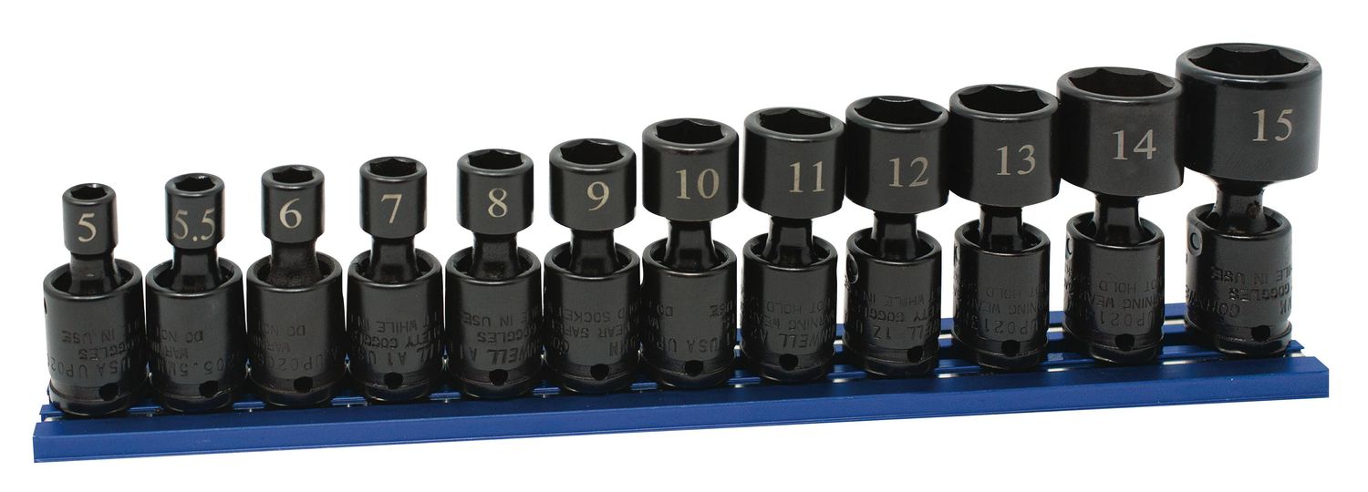 TSMUP0212SP - 12 Piece 1/4&quot; Drive Metric Power Universal Socket Set, 6 point