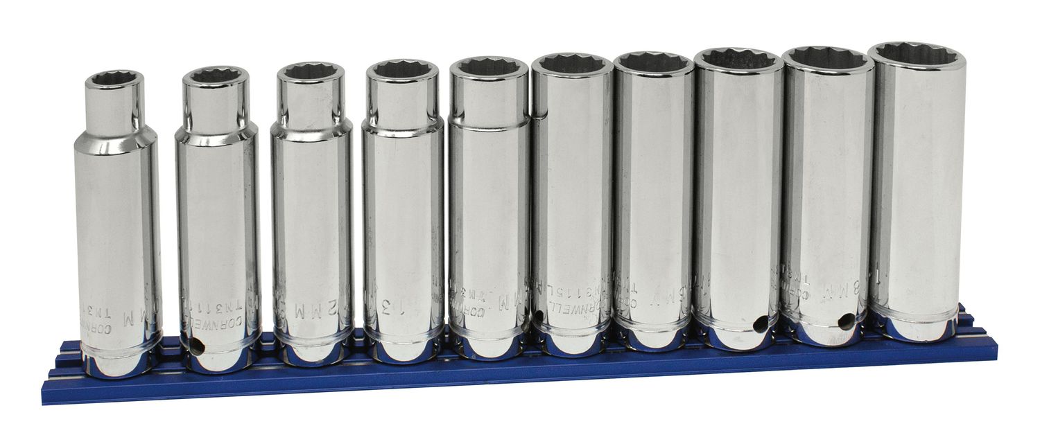 STM3110LSP - 10 Piece 1/2” Drive Metric Deep Socket Set, 12 Point