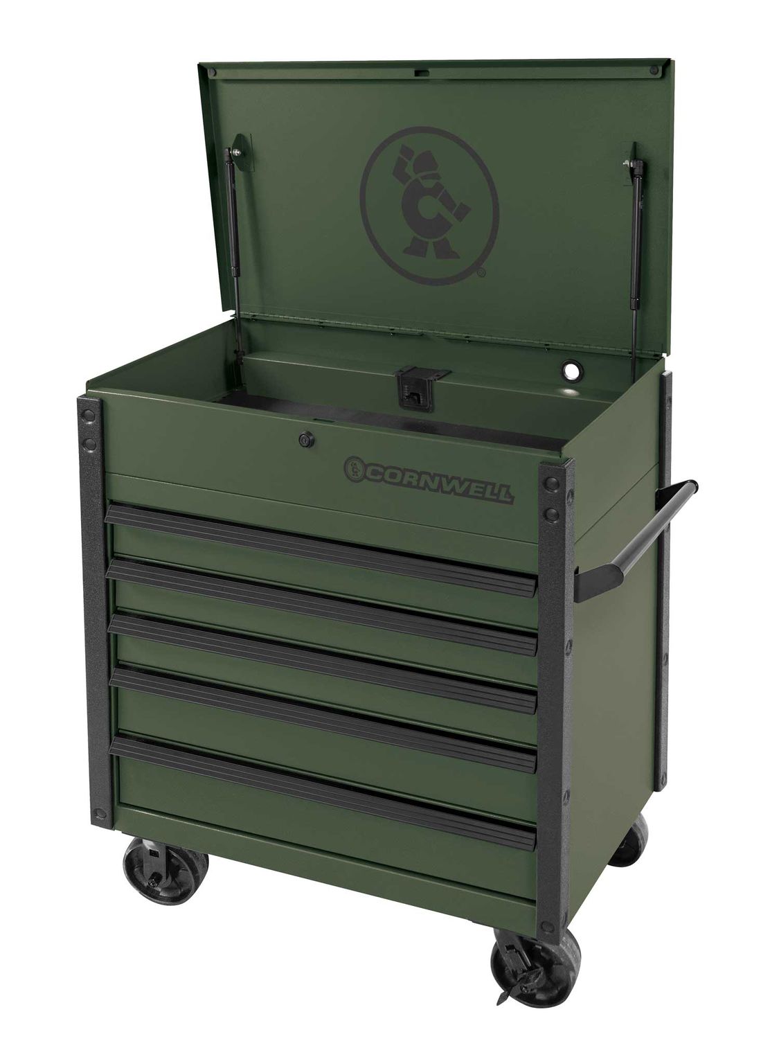 CTSSCF395KVG - 39&quot; 5-Drawer USA Flip Top Service Cart, Valor Green