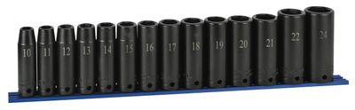 STI3214LMSP - 14 Piece 1/2&quot; Drive Metric Deep Power Socket Set, 6 Point