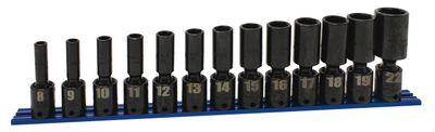 TSMUP2213LP - 13 Piece 3/8&quot; Drive Metric Deep Power Universal Socket Set, 6 Point
