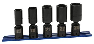 TSMUP225LP - 5 Piece 3/8&quot; Drive Metric Deep Power Universal Socket Set, 6 Point