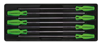 CSD87XLSSG - 7 Piece Extra Long Star Screwdriver Set, Green