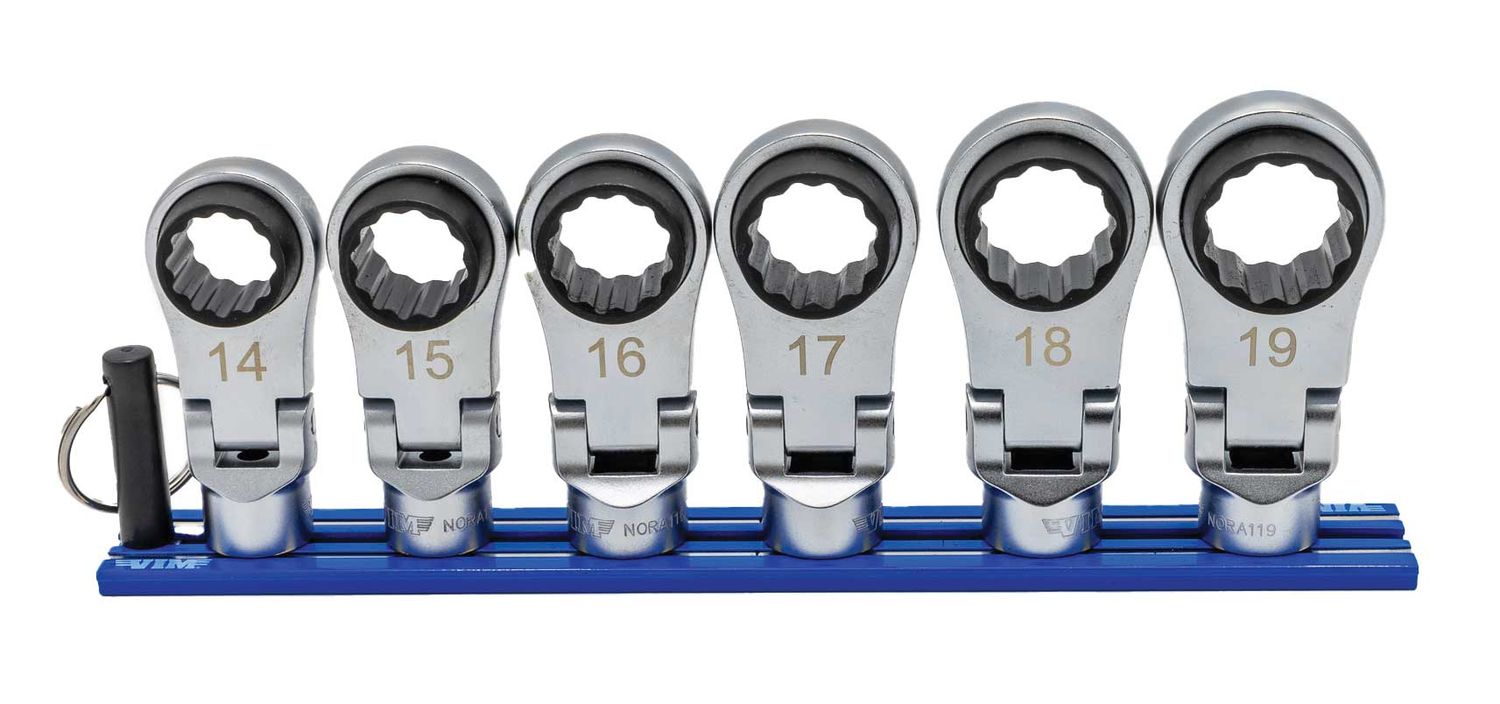 VMNORA150XL - 6 Piece 3/8&quot; Drive Nano-Flex Offset Ratcheting Attachment Set (14mm-19mm)