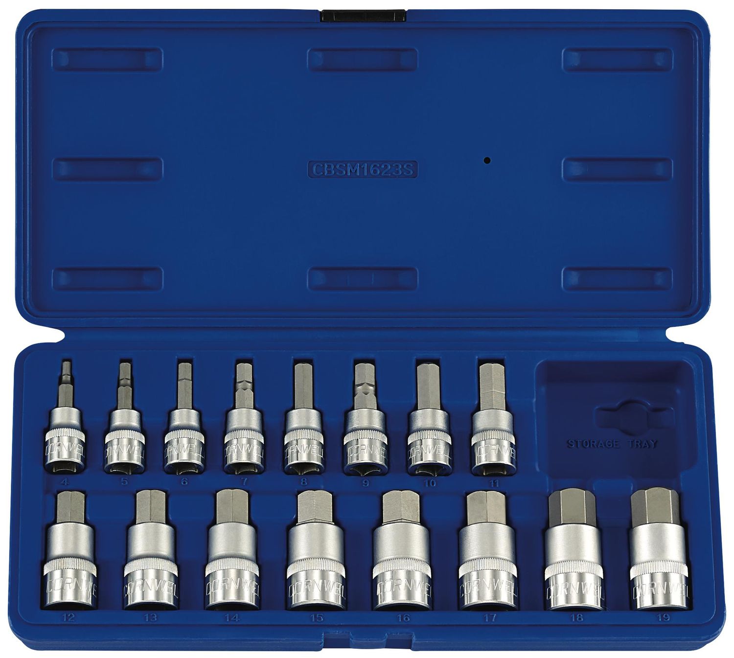 CBSM1623S - 16 Piece 3/8&quot; &amp; 1/2&quot; Drive Metric Hex Bit Socket Set