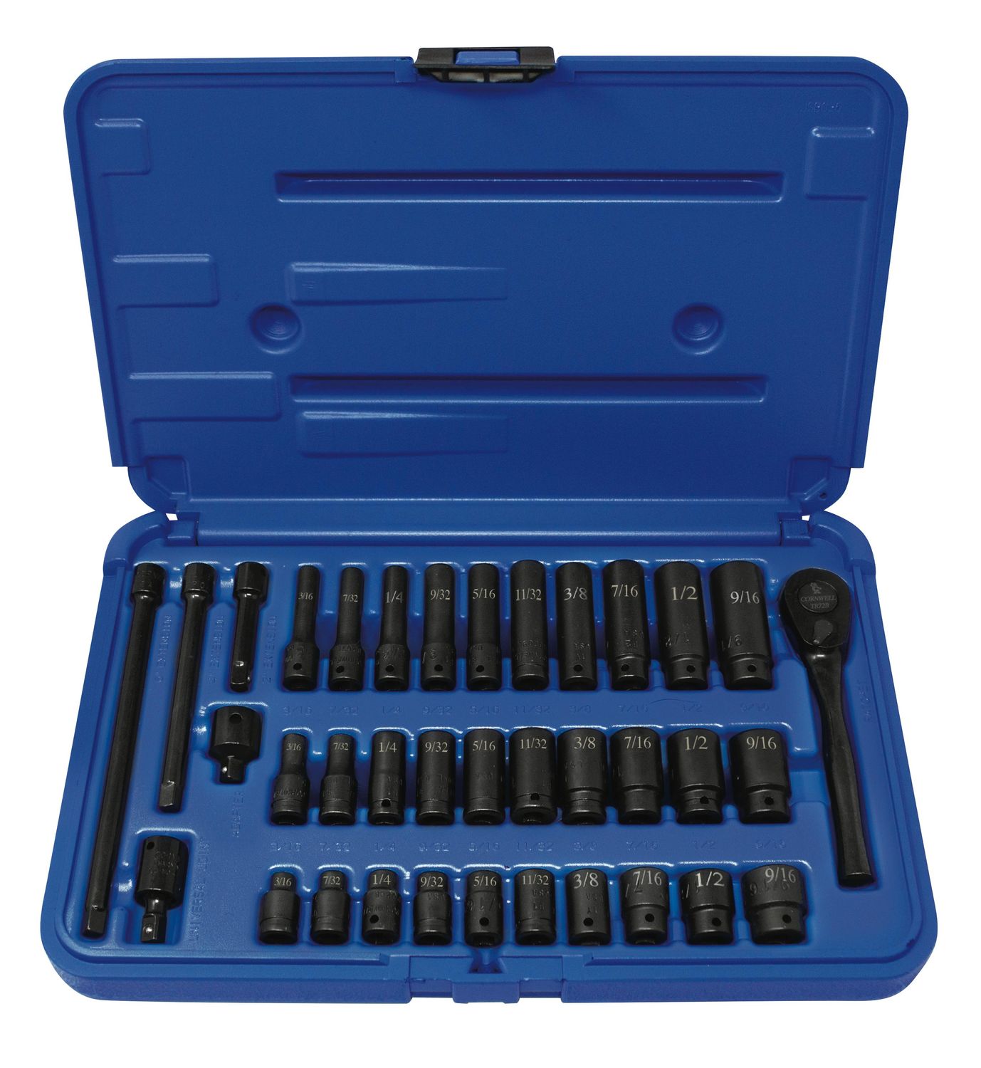 TSI036SS - 36 Piece 1/4&quot; Drive SAE Power Super Set, 6 Point