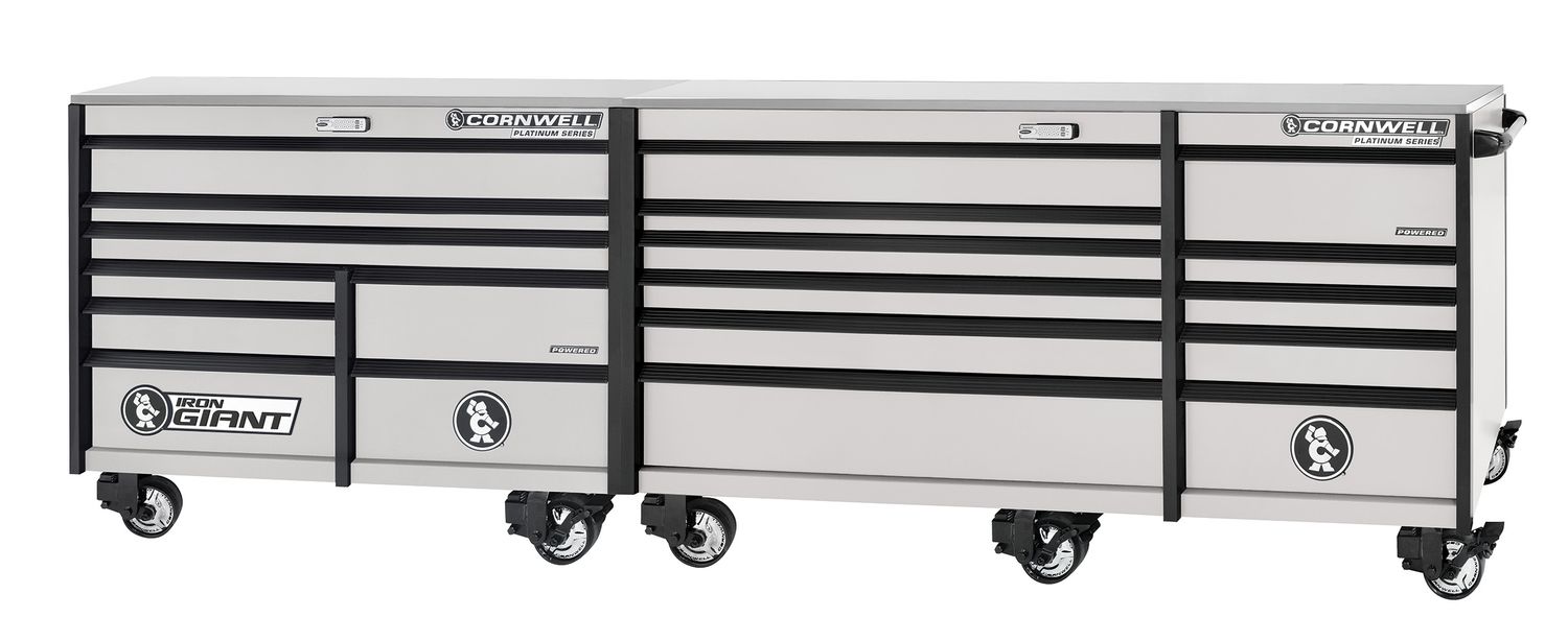 XPCTSPPR14019KVP - PLATINUM PLUS™ 140&quot; 19-Drawer Iron Giant Roller Cabinet, Vapor