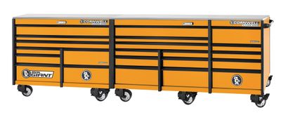XPCTSPPR14022KRE - PLATINUM PLUS™ 140&quot; 22-Drawer Iron Giant Roller Cabinet, Ignition Orange
