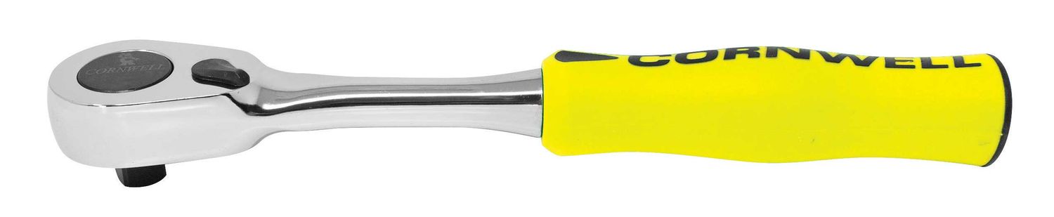 JR72HY - 3/8” Drive 8&quot; 72-Tooth Handled Ratchet, Yellow