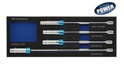CBPUESP4STA - 4 Piece 3/8&quot; Drive Cornwell® bluePOWER® Universal Spark Plug Extension Set