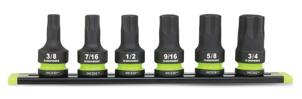 GEIHCS6S - 6 Piece 1/2&quot; Drive Short SAE Impact RPT Hex Driver Set