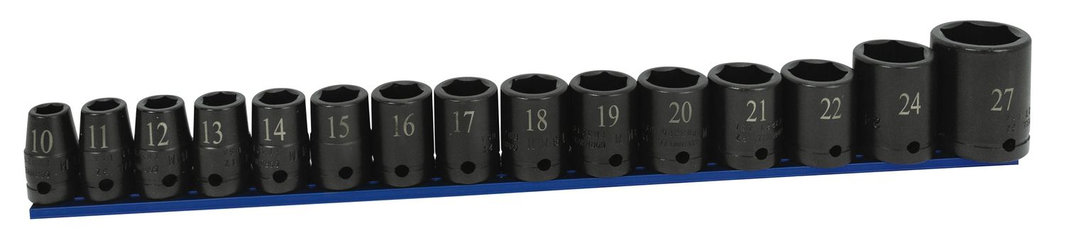 STI3215MSP - 15 Piece 1/2” Drive Metric Power Socket Set, 6 Point