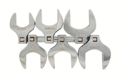SUN9722A - 6 Piece 1/2&quot; Drive SAE Jumbo Crowfoot Wrench Set