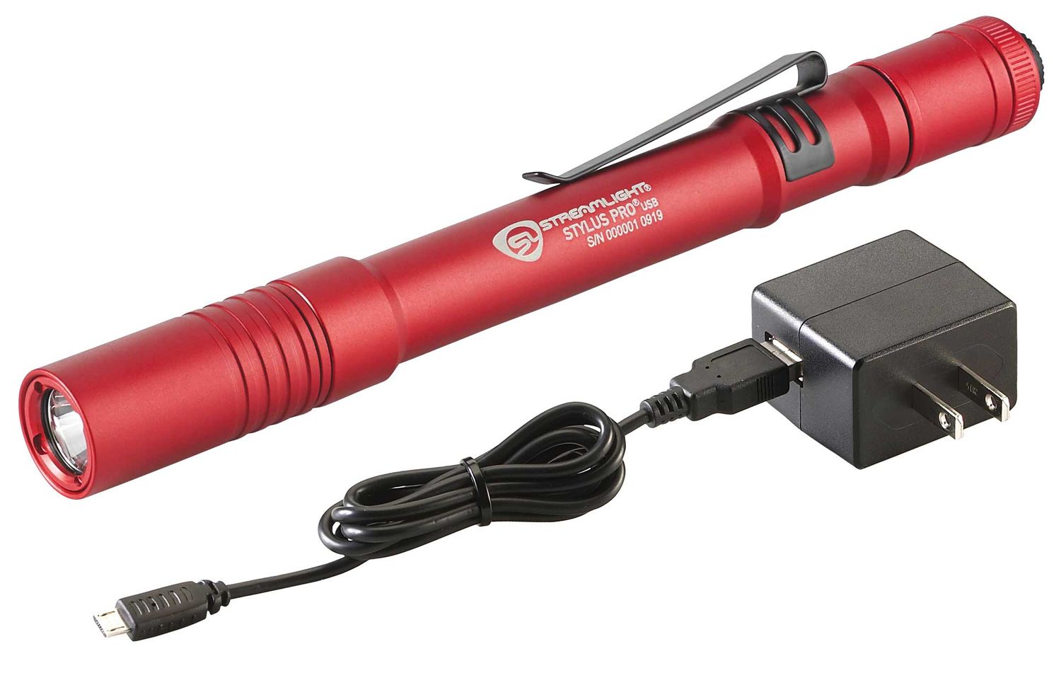 STL66137 - Stylus Pro® USB Penlight with USB cord only, Red