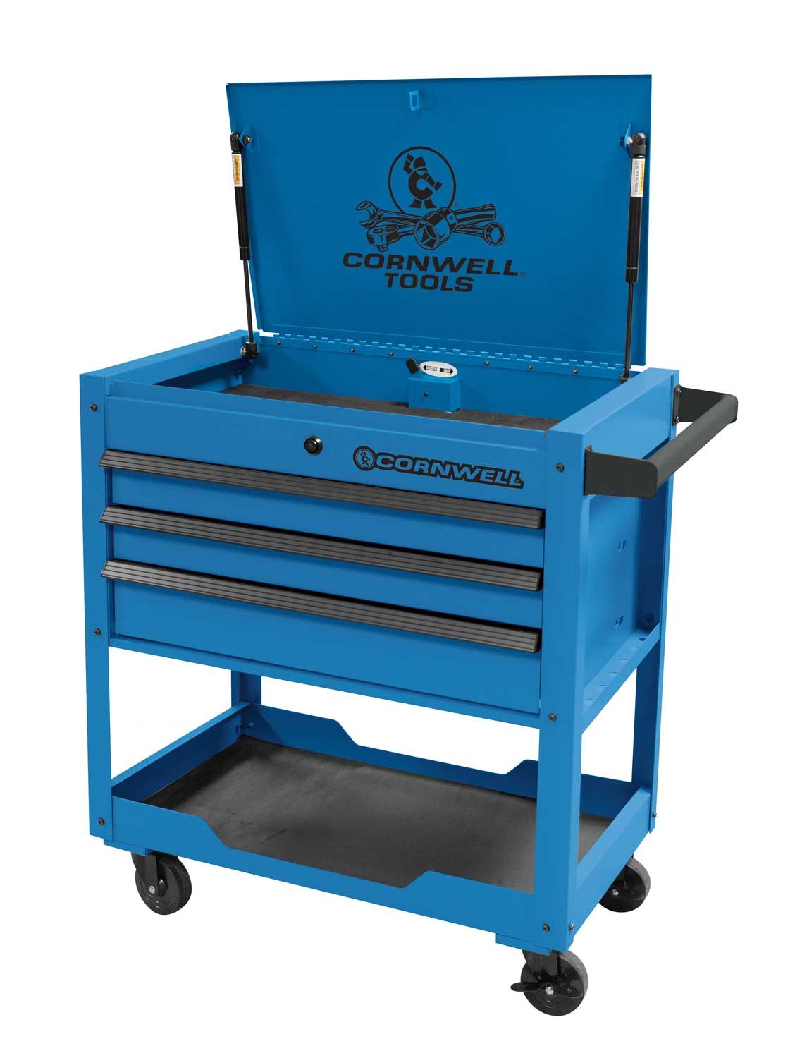 CTBF323KB - 3-Drawer Service Cart, Corporate Blue