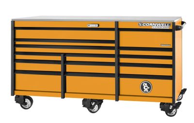 CTSPPR8414KRE - (BTO) PLATINUM PLUS™ 84” 14-Drawer Triple Bank Cabinet, Ignition Orange/Black Trim