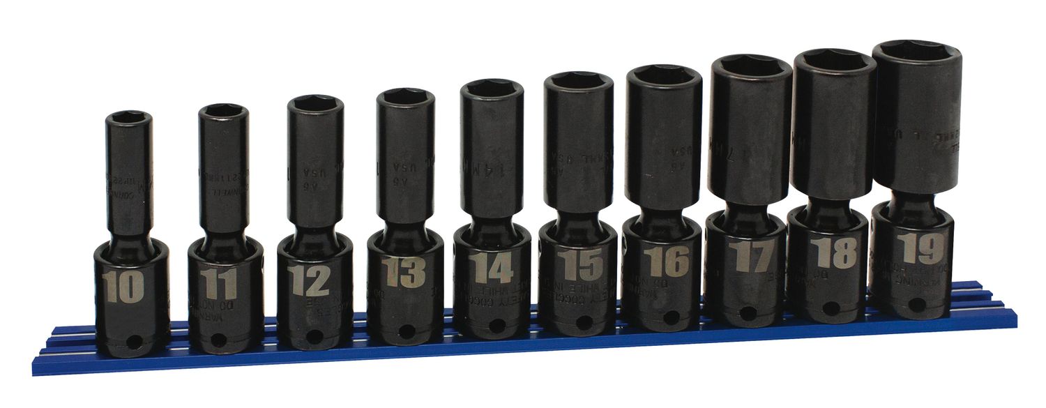TSMUP2210LSP - 10 Piece 3/8&quot; Drive Metric Deep Power Universal Socket Set, 6 Point