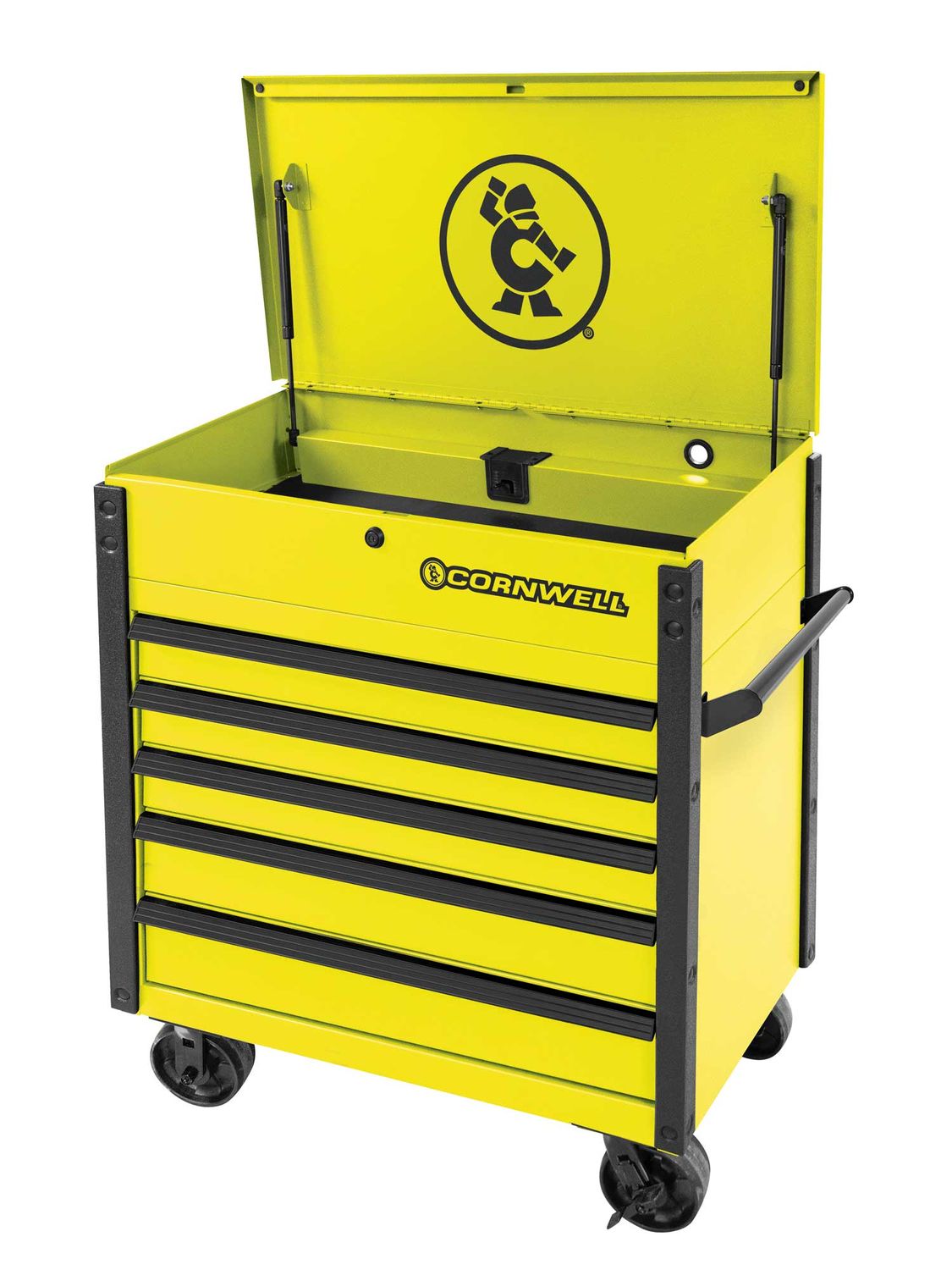 CTSSCF395KLY - 39&quot; 5-Drawer USA Flip Top Service Cart, Lightning Yellow