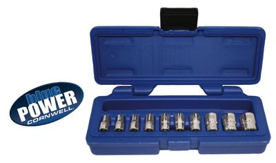 CBP1 - 10 Piece 1/4&quot; Drive Cornwell® bluePOWER® SAE Socket Set, 6 Point
