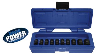 CBPI1 - 10 Piece 1/4&quot; Drive Cornwell® bluePOWER® SAE Power Socket Set, 6 Point