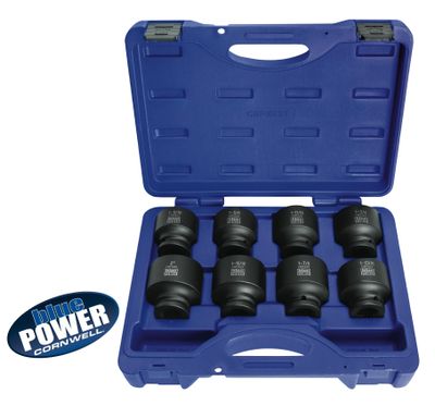 CBPI58ST - 8 Piece 3/4&quot; Drive Cornwell® bluePOWER® SAE Power Socket Set, 6 Point