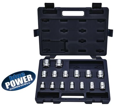 CBP3T - 15 Piece 1/2” Drive Cornwell® bluePOWER® SAE Socket Set, 12 Point