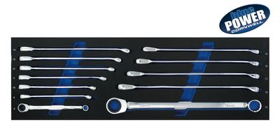 BPRWDBX12MST - 12 Piece Cornwell® bluePOWER® 72-Tooth Metric Ratcheting Double Box Wrench Set