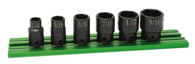 STI0206SP - 6 Piece 1/4&quot; Drive SAE Power Socket Set, 6 Point