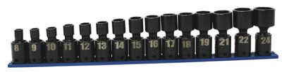 TSMUP2215RSP - 15 Piece 3/8” Drive Metric Power Universal Socket Set, 6 Point