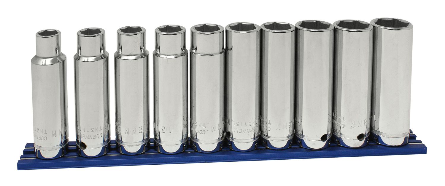 STM3210LSP - 10 Piece 1/2&quot; Drive Metric Deep Socket Set, 6 Point